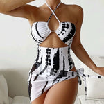 Costume da bagno sexy da donna in bikini spaccato in tre pezzi, S, M, L, XL