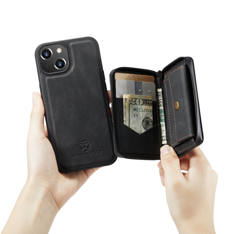 JEEHOOD Custodia per telefono in pelle a portafoglio con cerniera magnetica, For iPhone 14, For iPhone 14 Plus, For iPhone 14 Pro, For iPhone 14 Pro Max
