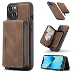 JEEHOOD Custodia per telefono in pelle a portafoglio con cerniera magnetica, For iPhone 14, For iPhone 14 Plus, For iPhone 14 Pro, For iPhone 14 Pro Max