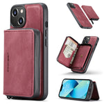 JEEHOOD Custodia per telefono in pelle a portafoglio con cerniera magnetica, For iPhone 14, For iPhone 14 Plus, For iPhone 14 Pro, For iPhone 14 Pro Max