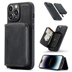 JEEHOOD Custodia per telefono in pelle a portafoglio con cerniera magnetica, For iPhone 14, For iPhone 14 Plus, For iPhone 14 Pro, For iPhone 14 Pro Max