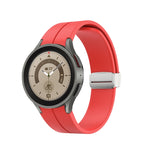 Cinturino pieghevole in silicone con fibbia argentata, For Samsung Galaxy Watch5 40&44mm / Pro 45mm