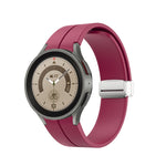 Cinturino pieghevole in silicone con fibbia argentata, For Samsung Galaxy Watch5 40&44mm / Pro 45mm