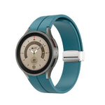 Cinturino pieghevole in silicone con fibbia argentata, For Samsung Galaxy Watch5 40&44mm / Pro 45mm