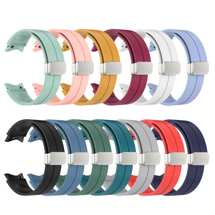 Cinturino pieghevole in silicone con fibbia argentata, For Samsung Galaxy Watch5 40&44mm / Pro 45mm