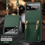 Custodia per telefono SULADA in pelle con texture Litchi + TPU con cinturino, For Samsung Galaxy Z Flip4
