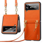 Custodia per telefono SULADA in pelle con texture Litchi + TPU con cinturino, For Samsung Galaxy Z Flip4