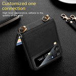 Custodia per telefono SULADA in pelle con texture Litchi + TPU con cinturino, For Samsung Galaxy Z Flip4