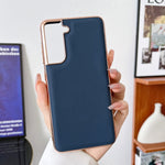 Custodia per telefono galvanica nano serie Luolai in vera pelle, For Samsung Galaxy S21 5G, For Samsung Galaxy S21 FE 5G, For Samsung Galaxy S21+ 5G, For Samsung Galaxy S22 5G, For Samsung Galaxy S22+ 5G