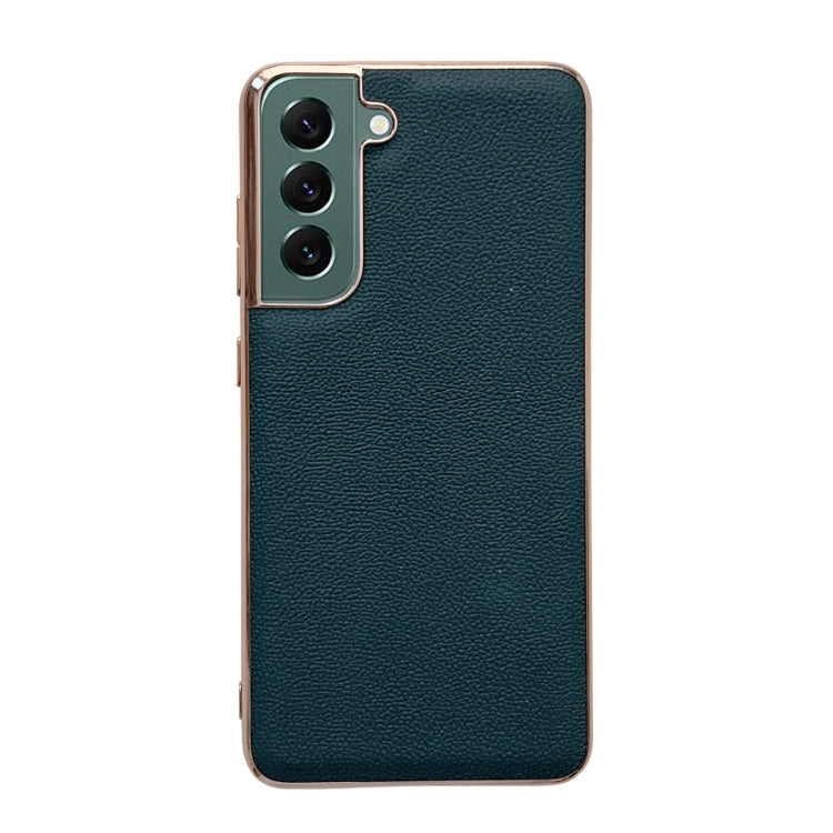 Custodia per telefono galvanica nano serie Luolai in vera pelle, For Samsung Galaxy S21 5G, For Samsung Galaxy S21 FE 5G, For Samsung Galaxy S21+ 5G, For Samsung Galaxy S22 5G, For Samsung Galaxy S22+ 5G