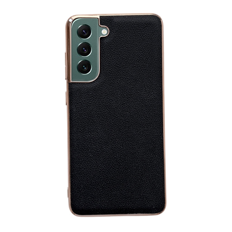 Custodia per telefono galvanica nano serie Luolai in vera pelle, For Samsung Galaxy S21 5G, For Samsung Galaxy S21 FE 5G, For Samsung Galaxy S21+ 5G, For Samsung Galaxy S22 5G, For Samsung Galaxy S22+ 5G