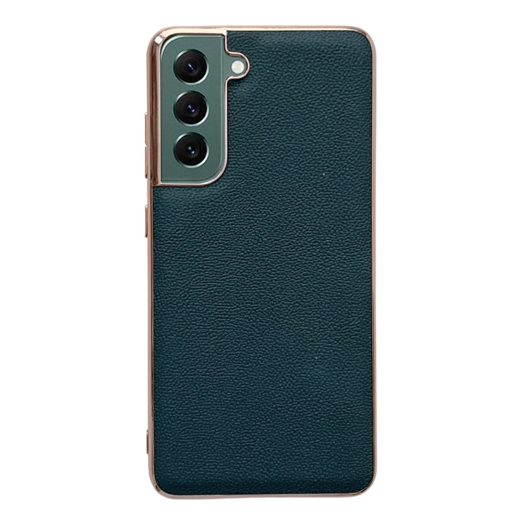 Custodia per telefono galvanica nano serie Luolai in vera pelle, For Samsung Galaxy S21 5G, For Samsung Galaxy S21 FE 5G, For Samsung Galaxy S21+ 5G, For Samsung Galaxy S22 5G, For Samsung Galaxy S22+ 5G