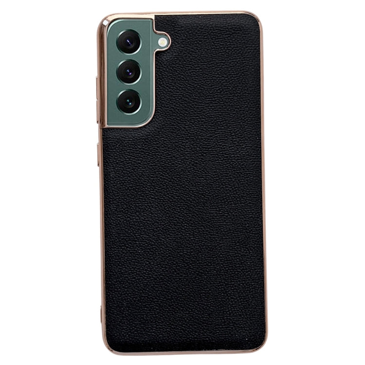 Custodia per telefono galvanica nano serie Luolai in vera pelle, For Samsung Galaxy S21 5G, For Samsung Galaxy S21 FE 5G, For Samsung Galaxy S21+ 5G, For Samsung Galaxy S22 5G, For Samsung Galaxy S22+ 5G