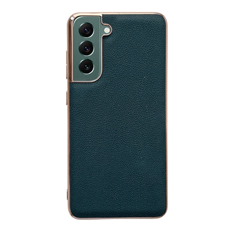 Custodia per telefono galvanica nano serie Luolai in vera pelle, For Samsung Galaxy S21 5G, For Samsung Galaxy S21 FE 5G, For Samsung Galaxy S21+ 5G, For Samsung Galaxy S22 5G, For Samsung Galaxy S22+ 5G