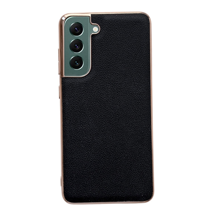 Custodia per telefono galvanica nano serie Luolai in vera pelle, For Samsung Galaxy S21 5G, For Samsung Galaxy S21 FE 5G, For Samsung Galaxy S21+ 5G, For Samsung Galaxy S22 5G, For Samsung Galaxy S22+ 5G