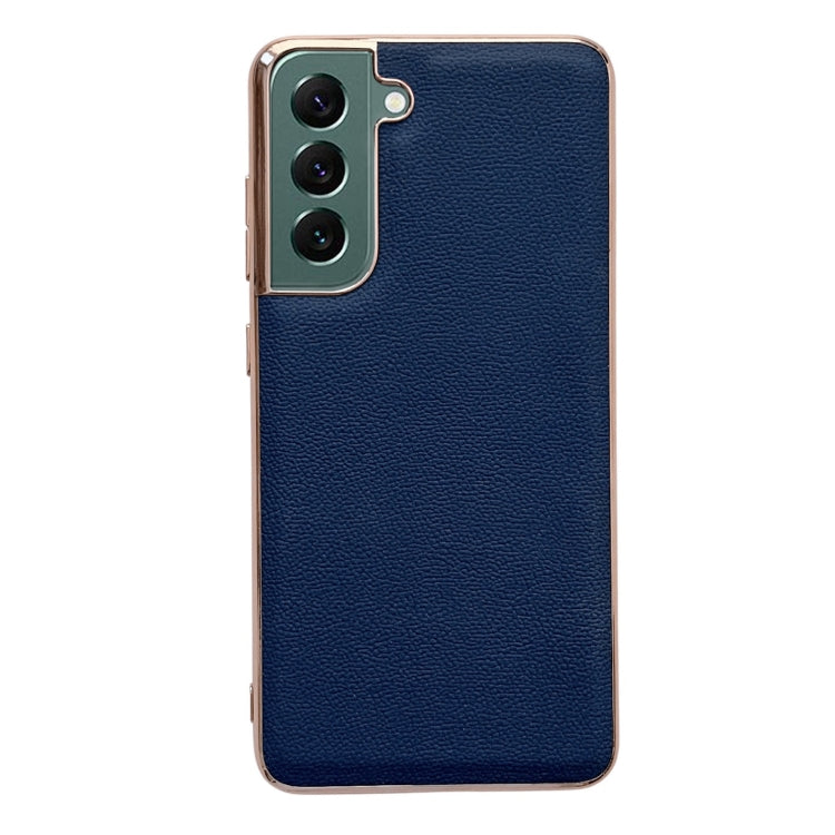 Custodia per telefono galvanica nano serie Luolai in vera pelle, For Samsung Galaxy S21 5G, For Samsung Galaxy S21 FE 5G, For Samsung Galaxy S21+ 5G, For Samsung Galaxy S22 5G, For Samsung Galaxy S22+ 5G
