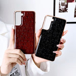Custodia per telefono galvanica nano serie texture struzzo in vera pelle, For Samsung Galaxy S21 5G, For Samsung Galaxy S21 FE 5G, For Samsung Galaxy S21+ 5G, For Samsung Galaxy S22 5G, For Samsung Galaxy S22+ 5G