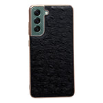Custodia per telefono galvanica nano serie texture struzzo in vera pelle, For Samsung Galaxy S21 5G, For Samsung Galaxy S21 FE 5G, For Samsung Galaxy S21+ 5G, For Samsung Galaxy S22 5G, For Samsung Galaxy S22+ 5G