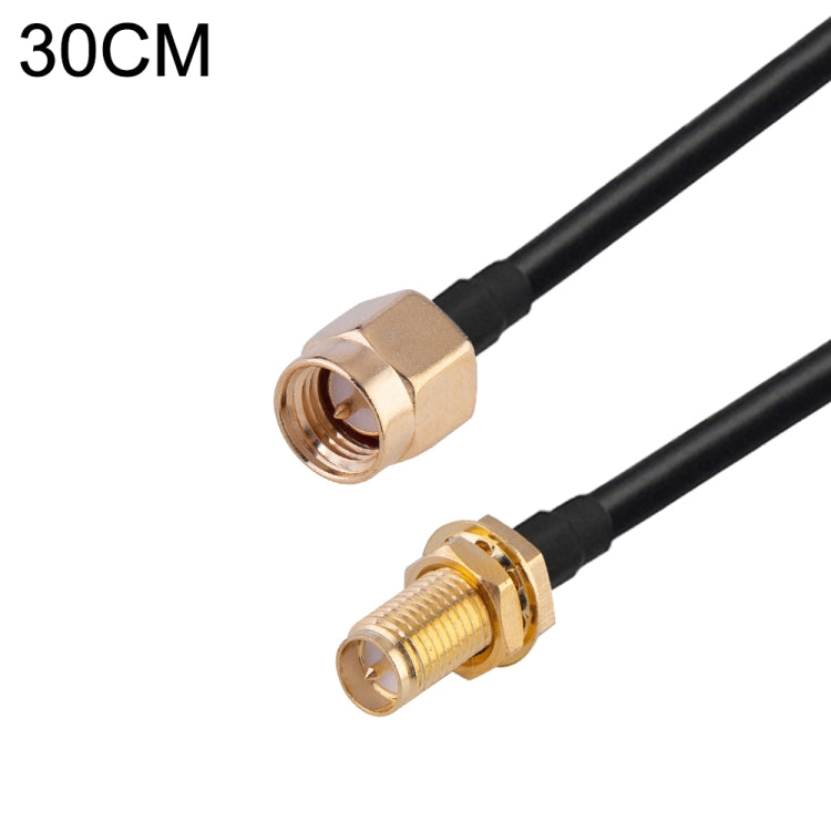 Cavo adattatore coassiale RF RG174, lunghezza: 30 cm, 30cm RP-SMA Male to RP-SMA Female, 30cm RP-SMA Male to RP-SMA Male, 30cm RP-SMA Male to SMA Female, 30cm RP-SMA Male to SMA Male, 30cm SMA Male to SMA Female, 30cm SMA Male to RP-SMA Female���������...