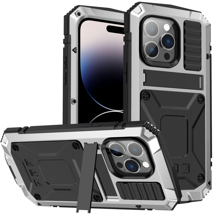 R-JUST Custodia antiurto impermeabile antipolvere con supporto, For iPhone 14 Pro, For iPhone 14 Pro Max, For iPhone 14, For iPhone 14 Plus