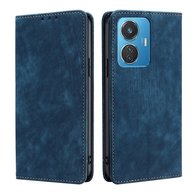 Custodia per telefono in pelle magnetica con spazzola antifurto RFID, For Motorola Moto G32 4G, For Realme GT2 Explorer Master, For vivo iQOO Z6 44W/T1 Snapdragon 680, For vivo Y77 5G Global