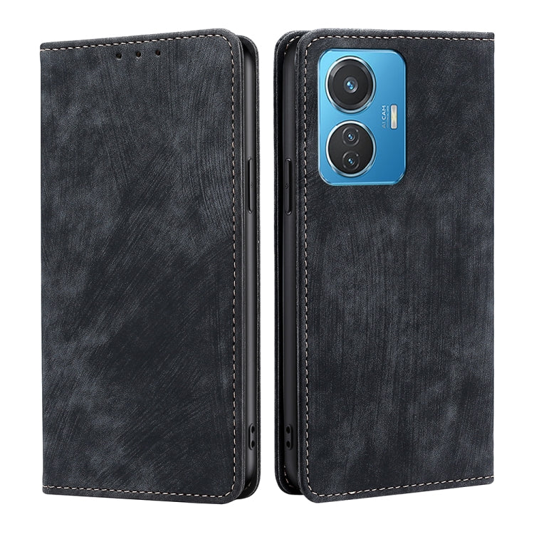 Custodia per telefono in pelle magnetica con spazzola antifurto RFID, For Motorola Moto G32 4G, For Realme GT2 Explorer Master, For vivo iQOO Z6 44W/T1 Snapdragon 680, For vivo Y77 5G Global