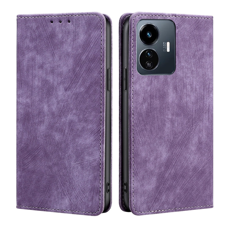 Custodia per telefono in pelle magnetica con spazzola antifurto RFID, For Motorola Moto G32 4G, For Realme GT2 Explorer Master, For vivo iQOO Z6 44W/T1 Snapdragon 680, For vivo Y77 5G Global