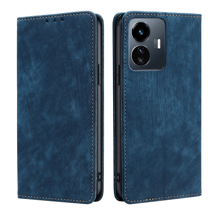 Custodia per telefono in pelle magnetica con spazzola antifurto RFID, For Motorola Moto G32 4G, For Realme GT2 Explorer Master, For vivo iQOO Z6 44W/T1 Snapdragon 680, For vivo Y77 5G Global