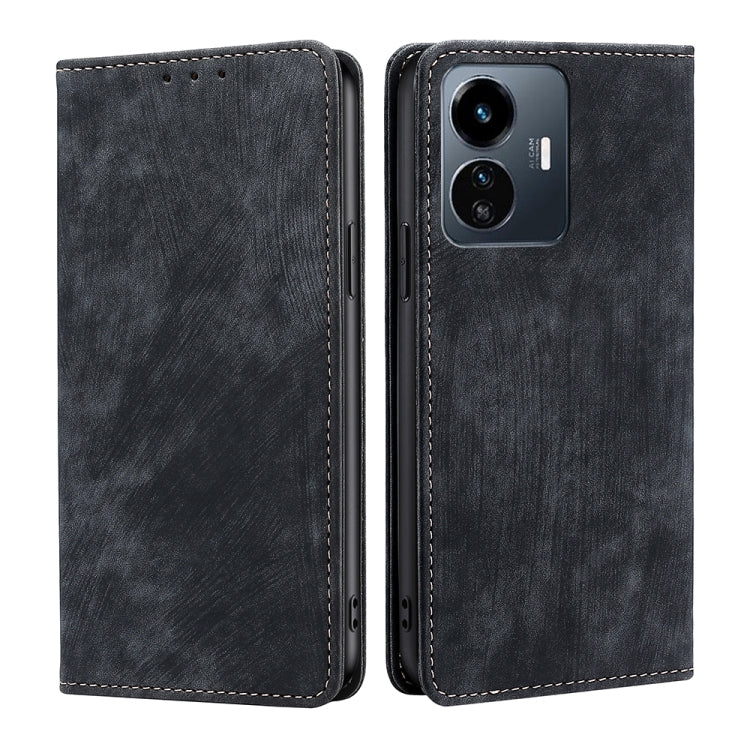Custodia per telefono in pelle magnetica con spazzola antifurto RFID, For Motorola Moto G32 4G, For Realme GT2 Explorer Master, For vivo iQOO Z6 44W/T1 Snapdragon 680, For vivo Y77 5G Global