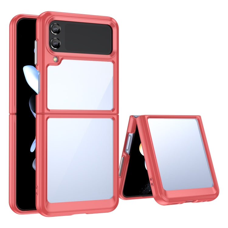 Custodia per telefono in acrilico + TPU serie colorata, For Samsung Galaxy Z Flip3 5G