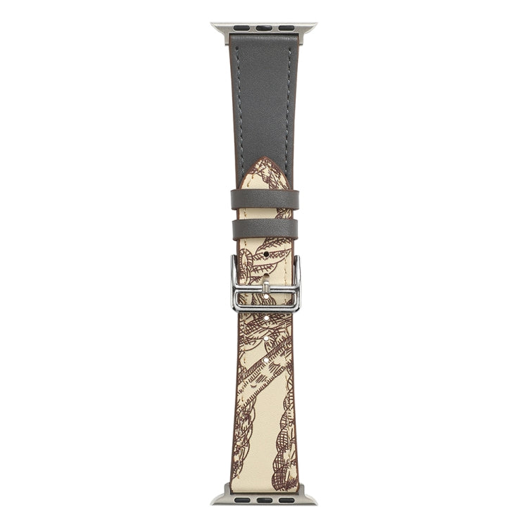 Cinturino in pelle in microfibra a giro singolo per Apple Watch Series, 7 45mm / 6&SE&5&4 44mm / 3&2&1 42mm
