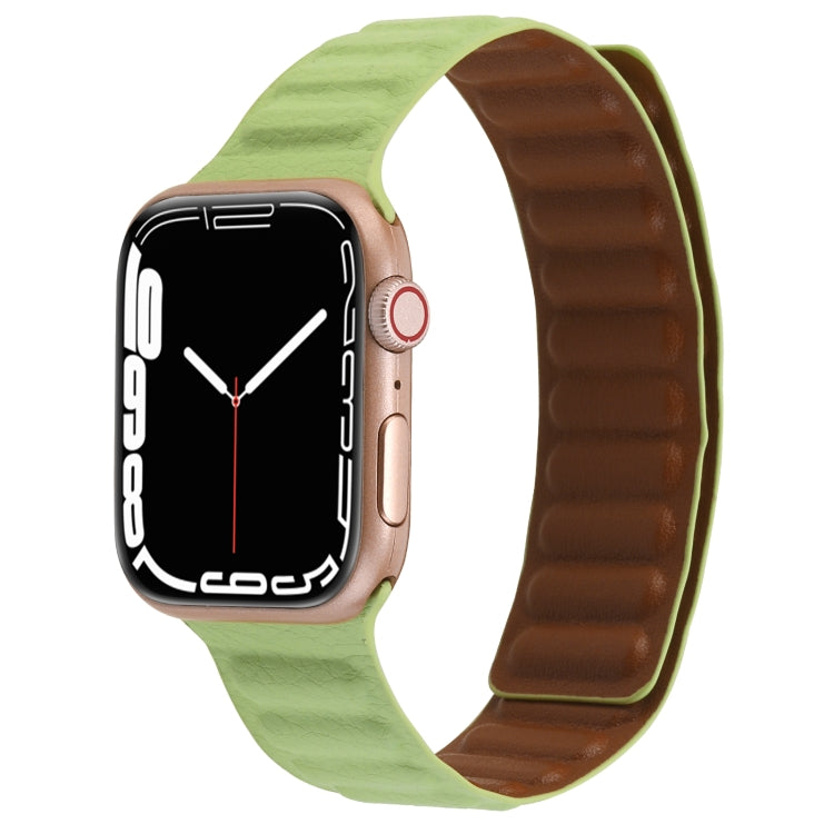 Cinturino magnetico in pelle sottile con anello bicolore per Apple Watch Series, 7 41mm / 6&SE&5&4 40mm / 3&2&1 38mm