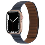 Cinturino magnetico in pelle sottile con anello bicolore per Apple Watch Series, 7 41mm / 6&SE&5&4 40mm / 3&2&1 38mm