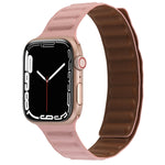 Cinturino magnetico in pelle sottile con anello bicolore per Apple Watch Series, 7 41mm / 6&SE&5&4 40mm / 3&2&1 38mm
