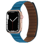 Cinturino magnetico in pelle sottile con anello bicolore per Apple Watch Series, 7 41mm / 6&SE&5&4 40mm / 3&2&1 38mm