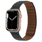 Cinturino magnetico in pelle sottile con anello bicolore per Apple Watch Series, 7 41mm / 6&SE&5&4 40mm / 3&2&1 38mm