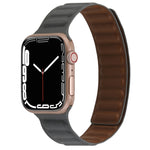 Cinturino magnetico in pelle sottile con anello bicolore per Apple Watch Series, 7 41mm / 6&SE&5&4 40mm / 3&2&1 38mm