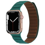 Cinturino magnetico in pelle sottile con anello bicolore per Apple Watch Series, 7 41mm / 6&SE&5&4 40mm / 3&2&1 38mm