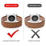 Cinturino magnetico in pelle sottile con anello bicolore per Apple Watch Series, 7 41mm / 6&SE&5&4 40mm / 3&2&1 38mm