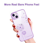 Custodia per cellulare in TPU con dente di leone con diamante galvanico, For iPhone 14, For iPhone 14 Plus, For iPhone 14 Pro