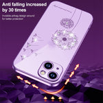 Custodia per cellulare in TPU con dente di leone con diamante galvanico, For iPhone 14, For iPhone 14 Plus, For iPhone 14 Pro
