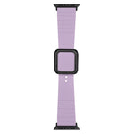 Cinturino in silicone con fibbia quadrata nera per Apple Watch Series, 7 45mm / 6&SE&5&4 44mm / 3&2&1 42mm