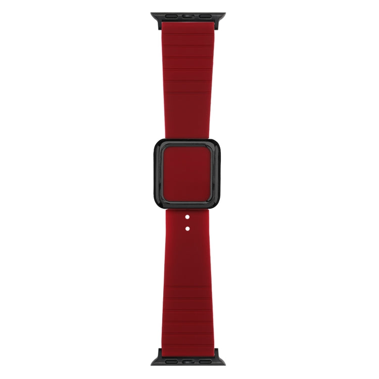Cinturino in silicone con fibbia quadrata nera per Apple Watch Series, 7 45mm / 6&SE&5&4 44mm / 3&2&1 42mm