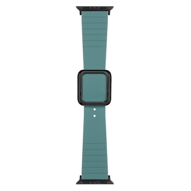 Cinturino in silicone con fibbia quadrata nera per Apple Watch Series, 7 45mm / 6&SE&5&4 44mm / 3&2&1 42mm