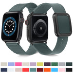 Cinturino in silicone con fibbia quadrata nera per Apple Watch Series, 7 45mm / 6&SE&5&4 44mm / 3&2&1 42mm