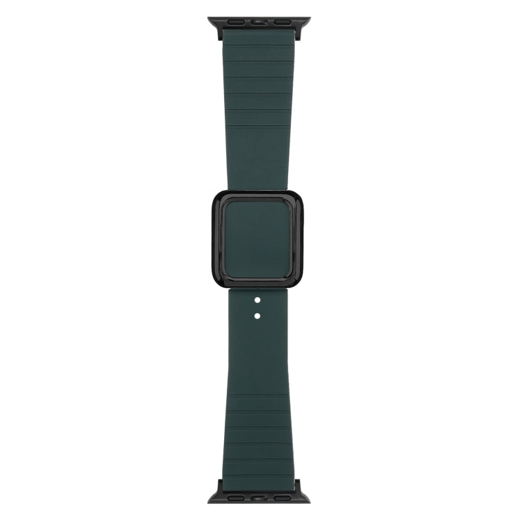 Cinturino in silicone con fibbia quadrata nera per Apple Watch Series, 7 41mm / 6&SE&5&4 40mm / 3&2&1 38mm