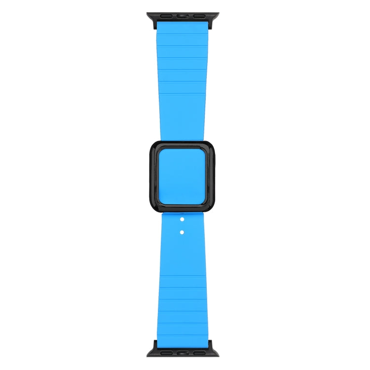 Cinturino in silicone con fibbia quadrata nera per Apple Watch Series, 7 41mm / 6&SE&5&4 40mm / 3&2&1 38mm