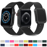 Cinturino in silicone con fibbia quadrata nera per Apple Watch Series, 7 41mm / 6&SE&5&4 40mm / 3&2&1 38mm