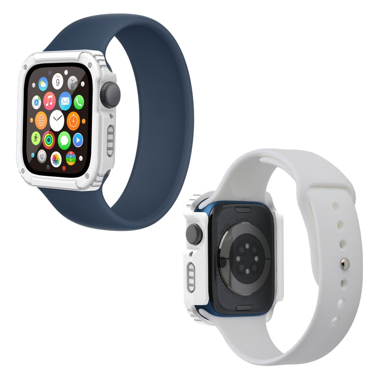 Custodia protettiva con pellicola in vetro temperato per schermo 2 in 1, For Apple Watch Series 9 / 8 / 7 45mm, For Apple Watch Series 9 / 8 / 7 41mm, For Apple Watch Series 6 / 5 / 4 / SE 44mm, For Apple Watch Series 6 / 5 / 4 / SE 40mm