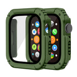 Custodia protettiva con pellicola in vetro temperato per schermo 2 in 1, For Apple Watch Series 9 / 8 / 7 45mm, For Apple Watch Series 9 / 8 / 7 41mm, For Apple Watch Series 6 / 5 / 4 / SE 44mm, For Apple Watch Series 6 / 5 / 4 / SE 40mm